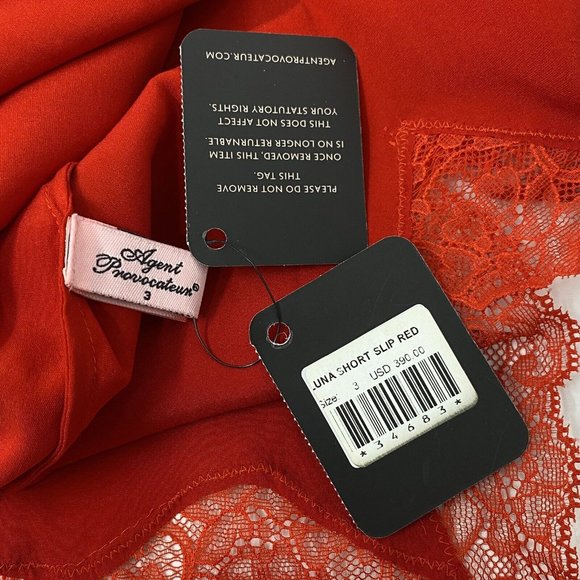 Agent Provocateur Luna Red Silk Slip AP3 Medium NWT $390 - Picture 10 of 11